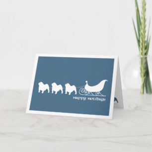 Bulldogs Pulling Santa's Sleigh Feiertagskarte