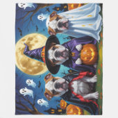 Bulldogs Pumpkin Halloween Funny Fleecedecke (Vorderseite)