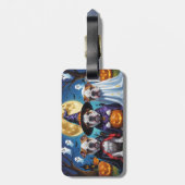 Bulldogs Pumpkin Halloween Funny Gepäckanhänger (Rückseite vertikal)