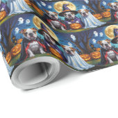 Bulldogs Pumpkin Halloween Funny Geschenkpapier (Rolleneckpunkt)