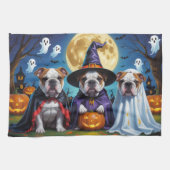 Bulldogs Pumpkin Halloween Funny Geschirrtuch (Horizontal)