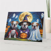 Bulldogs Pumpkin Halloween Funny Karte (Vorderseite)