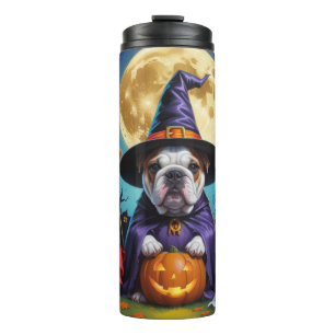Bulldogs Pumpkin Halloween Funny Thermosbecher
