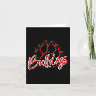 Bulldogs Red Black Cheetah School Sport Fan Team Karte