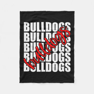 Bulldogs Red School Sports Fan Team Spirit Fleecedecke