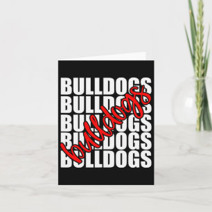 Bulldogs Red School Sports Fan Team Spirit Karte