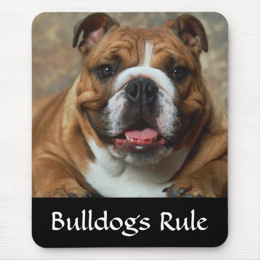 Bulldogs Rule English Bulldog Portrait Mousepad (Vorne)