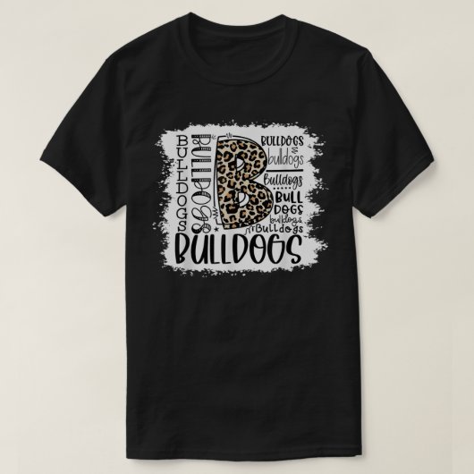 Bulldogs School Sports Fan Team Spirit Mascot Gesc T-Shirt (Design vorne)