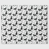 Bulldogs, Schwarz und Weiß Geschenkpapier (Flach)