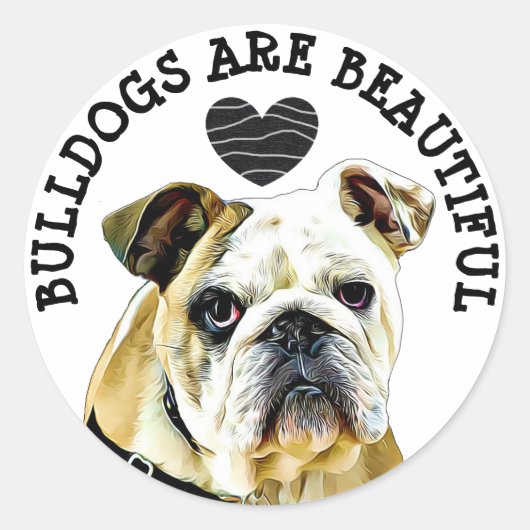 Bulldogs sind ein schönes Magnet Runder Aufkleber (Vorderseite)