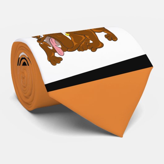 Bulldogs Sports Blue Orange White Necktie Krawatte (Gerollt)