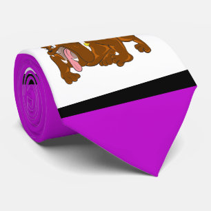 Bulldogs Sports Lila White Necktie Krawatte