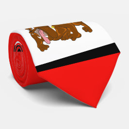 Bulldogs Sportteam Red White Necktie Krawatte
