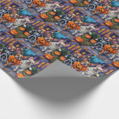 Bulldogs Trick-or-Treating in Halloween-Kostümen Geschenkpapier (Ecke)