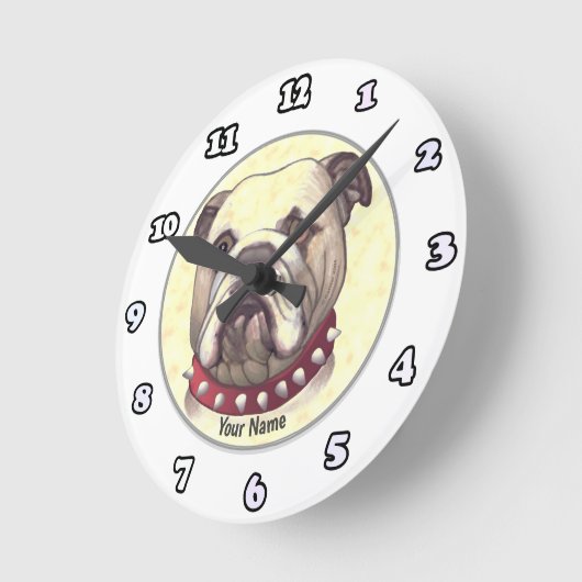 Bulldohr Runde Wanduhr (Winkel)