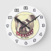 Bulldohr Runde Wanduhr (Vorderseite)