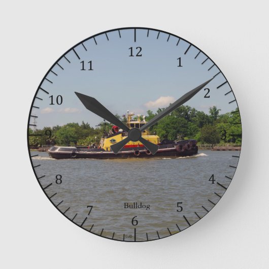 Bulldohr Runde Wanduhr (Vorderseite)