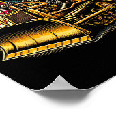 Bulldozer American Flag Halloween Skull Poster (Ecke)