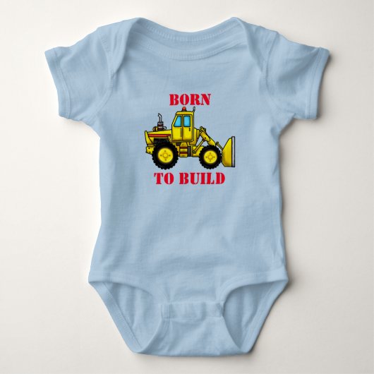 Bulldozer Baby Jersey Bodysuit Strampler (Vorderseite)