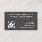 Bulldozer Bau Visitenkarte (Rückseite)