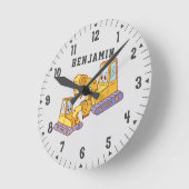 Bulldozer Baukasten Boys Zimmerdekor Runde Wanduhr (Winkel)