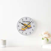 Bulldozer Baukasten Boys Zimmerdekor Runde Wanduhr (Zuhause)