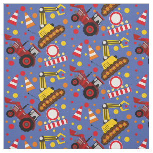 Bulldozer-Baupolka Dotboy-Kinder Stoff