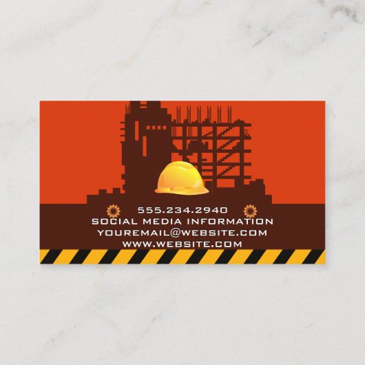 Bulldozer | Baustelle Visitenkarte (Rückseite)