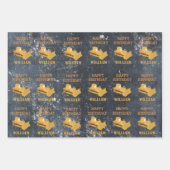Bulldozer Bauwagen Birthday Boy Geschenkpapier Set (Vorderseite 2)