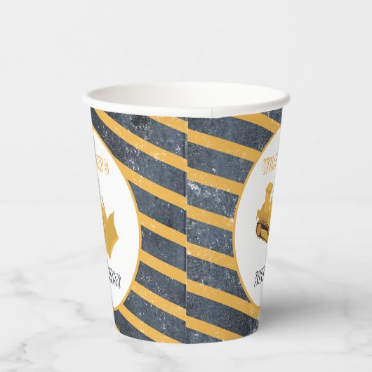 Bulldozer Bauwagen Birthday Boy Pappbecher (Rechts)