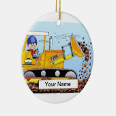 Bulldozer-Betreiber - männlich Keramik Ornament (Rechts)