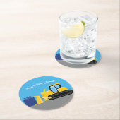 Bulldozer Birthday Party Construction Runder Pappuntersetzer (Vor Ort)