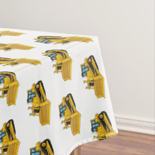 Bulldozer Cartoon-Illustration Tischdecke