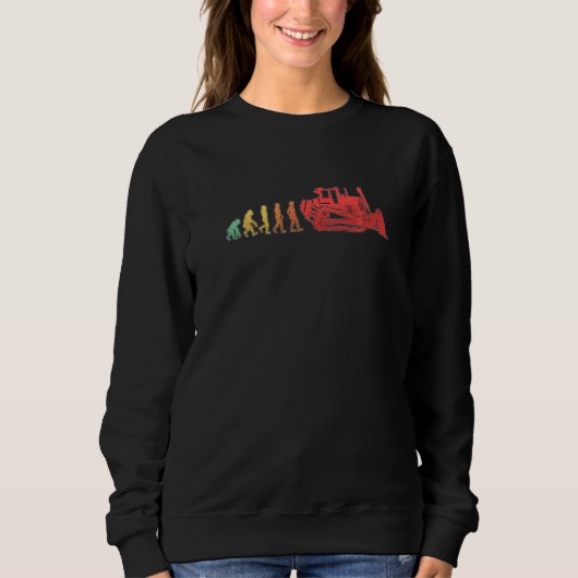 Bulldozer-Evolution Retro-Baumaschinen Bulldozer Sweatshirt (Vorderseite)