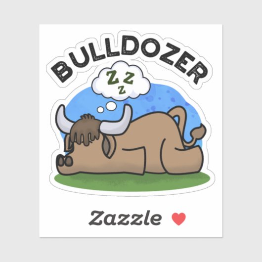 Bulldozer Funny Animal Bull Puff Aufkleber (Blatt)