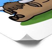 Bulldozer Funny Animal Bull Puff Poster (Ecke)