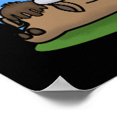 Bulldozer Funny Animal Bull Pun Dark BG Poster (Ecke)