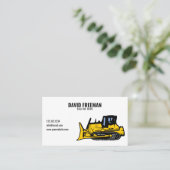 Bulldozer für einfache, weiße Baumaschinen Visitenkarte (Stehend Vorderseite)