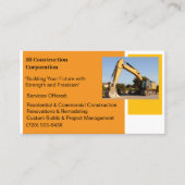 Bulldozer für gelbe Bauweise des Weißen Unternehme Visitenkarte (Vorderseite)