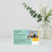 Bulldozer für gelbe Bauweise des Weißen Unternehme Visitenkarte (Stehend Vorderseite)