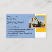 Bulldozer für gelbe Bauweise des Weißen Unternehme Visitenkarte (Vorderseite)