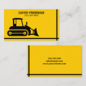 Bulldozer Gelb- und Schwarz-Bauweise Visitenkarte (Vorne/Hinten)