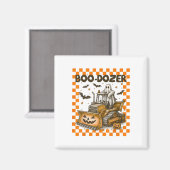 Bulldozer Halloween Bootdozer Bauwagen B Magnet (Vorderseite/Rückseite)