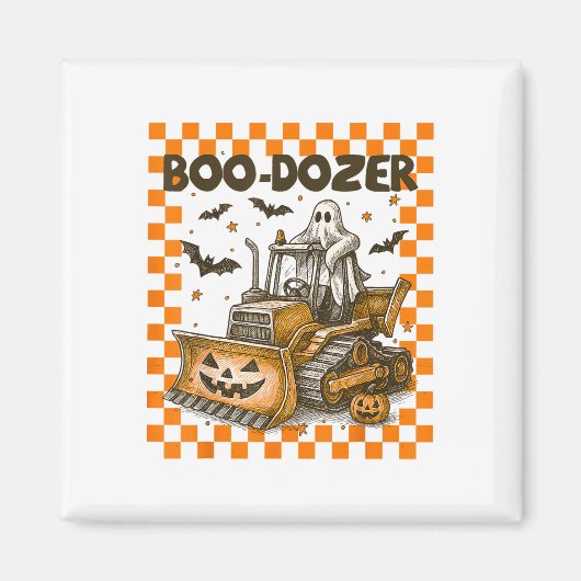 Bulldozer Halloween Bootdozer Bauwagen B Magnet (Vorne)