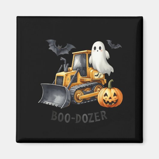 Bulldozer Halloween Bootdozer Bauwagen B Magnet (Vorne)