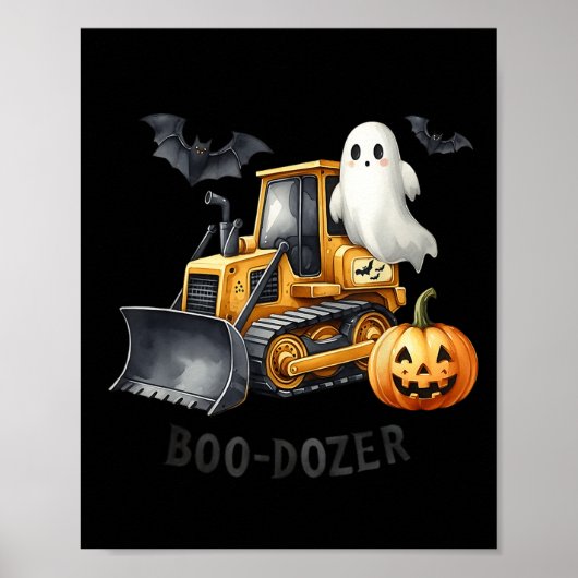 Bulldozer Halloween Bootdozer Bauwagen B Poster (Vorne)