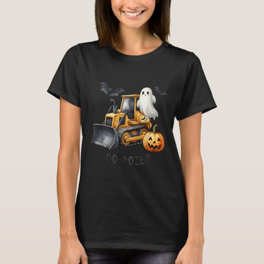 Bulldozer Halloween Bootdozer Bauwagen B T-Shirt (Vorderseite)