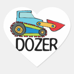 Bulldozer Herz-Aufkleber