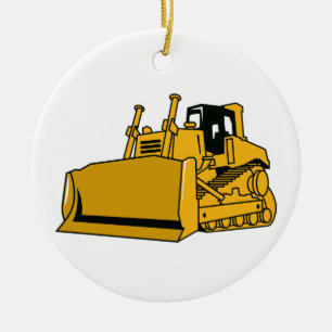Bulldozer Keramik Ornament