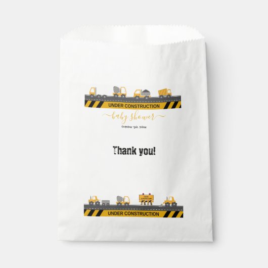 Bulldozer-Kinderdusche im Bauwesen Geschenktütchen (Vorderseite)